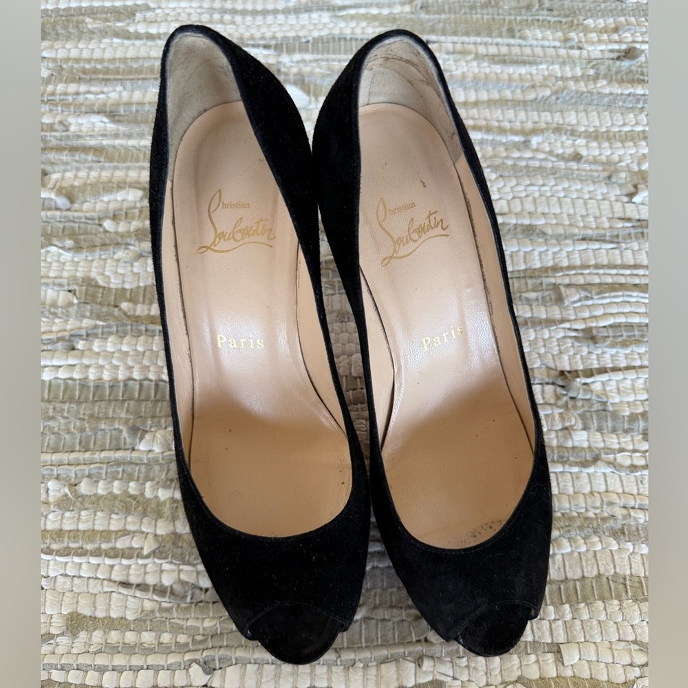 Christian Louboutin Black Suede Heels